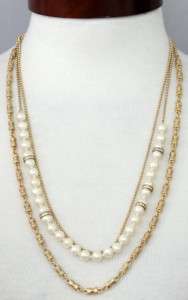 NWT GIVENCHY TUILERIES CRYSTAL NECKLACE J CREW PEARL GOLD LOT CHAIN 