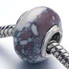   White Brown Spots Pattern Turquoise Beads Fits Pandora Charm Bracelet