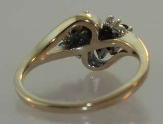 10k yellow gold sapphire .11ct diamond SI2 H ring antique vintage 
