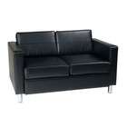 Office star Products (OST) Pacific Loveseat Black Faux Leather/Vinyl 
