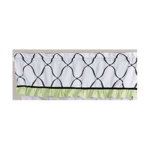  Princess Black, White and Green Collection Window Valance 