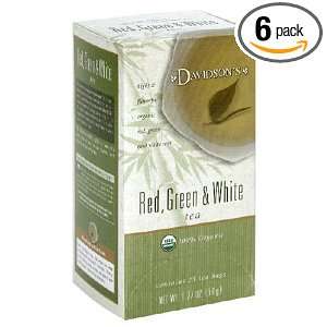 Davidsons Tea Red, Green & White Blend, 25 Count Tea Bags (Pack of 6)