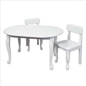  Bundle 34 Queen Anne Oval Table with Two Chairs in White 