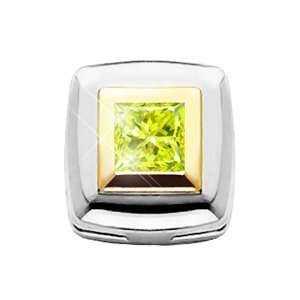   Pendant with Greenish Yellow Diamond 0.1+ carat Princess cut Jewelry