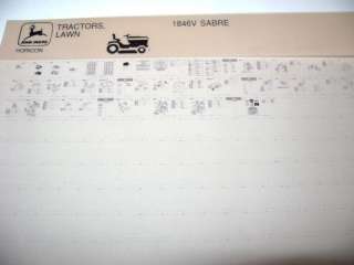 John Deere Sabre 1846V Lawn Tractor Microfiche fiche jd  
