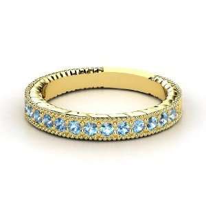    Victoria Band, 14K Yellow Gold Ring with Blue Topaz Jewelry