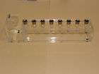LUCITE MENORAH WITH STEEL CANDLE HOLDERS