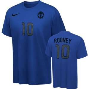  Manchester United Wayne Rooney Blue Nike Name and Number T 