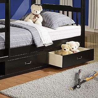 Twin Bunk Bed with storage drawer in Black  Oxford Creek For the Home 