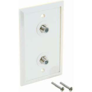 EZ Flo Coaxial Cable Wall Dual Outlet   White 