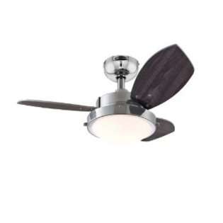   Light 30 Inch Reversible Three Blade Indoor Ceiling Fan, Chrome with