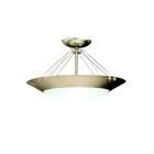   Light Semi Flush Ceiling Light, Brushed Nickel with Satin Etched Glass