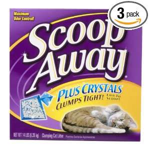 Scoop Away Cat Litter Plus Crystals, 14 Pound Boxes (Pack of 3 