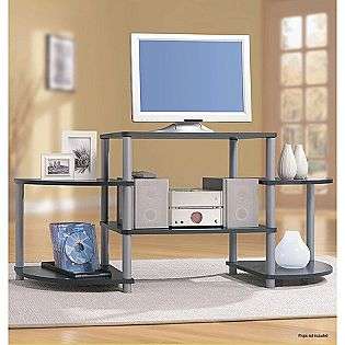 Entertainment Center Black and Silver  Essential Home For the Home 