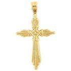 Jewelry Liquidation 10k Solid Yellow Gold Large Cross Pendant Charm 