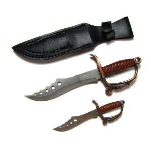 Fantasy Daggers with Sword Handles in Leather Sheath