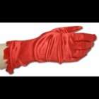   Satin Wrist Length Gloves w/ Sequin Trim, Red & Purple Color Purple