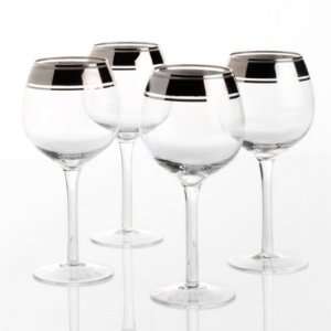  Colin Cowie Silver Chic Collection Set of 4 Wine Glasses 