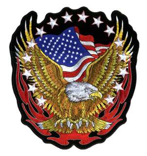   FLAG EAGLE BIKER PATCH P1422 new jacket iron iron on sewon patches new