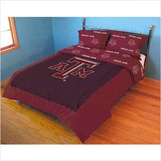 College Covers Texas A&M Printed Sheet Set in Solid   Size Queen at 