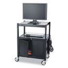 Safco Mobile AV Adjustable Cart w/Locking Cabinet