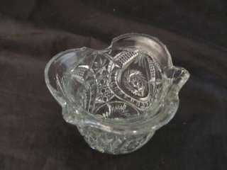 Set Pressed Glass Miniatures Sterling Thongs Creamer Sugar Butter Ice 