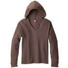 LAT Ladies Long Sleeve Hooded Thermal T Shirt   BROWN   XL