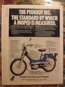 1978 Print Ad Peugeot 103 Moped Scooter Motorcycle  