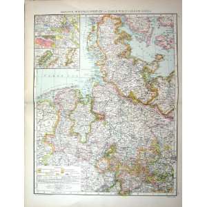  Antique Map C1893 Hanover Schleswig Holstein Birkenfeld 