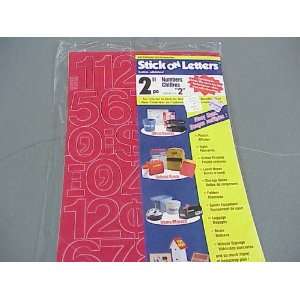  2 Helvetica Red Stick On Numbers Arts, Crafts & Sewing