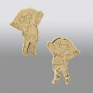 Dora The Explorer Stud Earrings in Gold Over Sterling Silver  Disney 