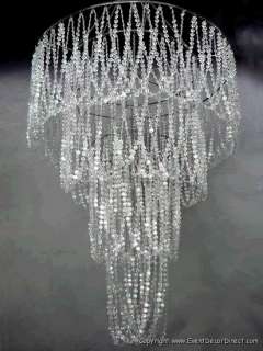 Large 4 Tier Chandelier with Layered Diamond Cut Beads Wedding Party 