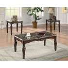   Charles Deep Brown Wood Finish Dining Table with Double Pedestal Set