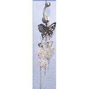 Body Accentz™ Belly Button Ring Navel Butterfly Body Jewelry Dangle 