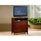   Lawson dark brown finish wood TV dresser media chest with open shelves