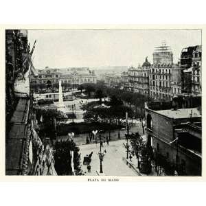  1917 Print Plaza De Mayo Buenos Aires Argentina Obelisk 