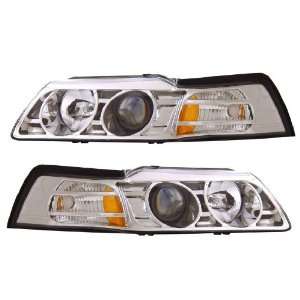  FORD MUSTANG 99 04 PROJECTOR HEADLIGHT CHROME CLEAR AMBER 