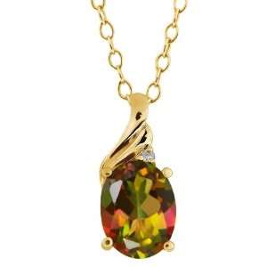 31 Ct Oval Mango Mystic Topaz and Topaz Yellow Gold Plated Silver 