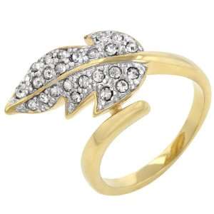    14k Gold Bonded Round Cut Clear Crystal Cocktail Ring Jewelry