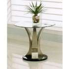 Acme End Table with Glass Top in Chrome Finish