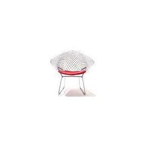 diamond chair by harry bertoia for knoll with leather seat 