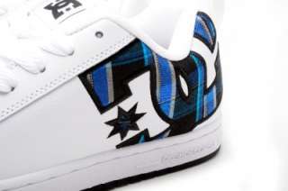 DC Mens Shoes Court Graffik SE 300927 White/Blue Plaid  