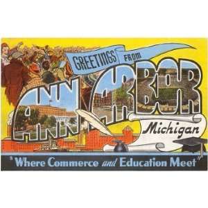  Greetings from Ann Arbor, Michigan, Magnet, 3.5x2.5