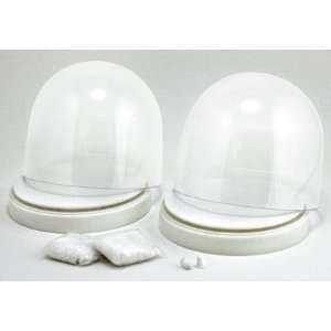  Make 2 Large Round Plastic Snow Globes Kit