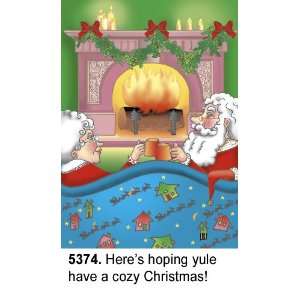   Humorous Christmas Cards, Mr. and Mrs. Claus, Box of 26 with Envelopes