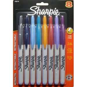  Sharpie Retractable Fine Point Permanent Markers 8 Pack 