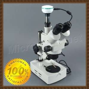 Zoom 3.5x~45x Trinocular Stereo Microscope w USB Camera  