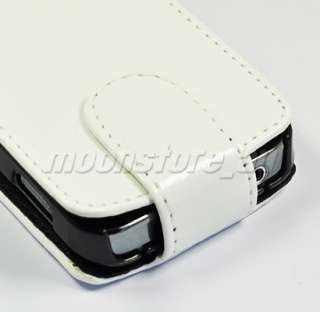 FLIP LEATHER CASE COVER SAMSUNG GALAXY ACE S5830 WHITE  