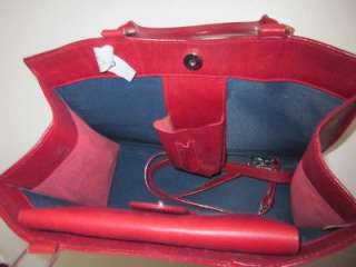 Authentic Dooney Bourke Red Leather tote bag handbag  