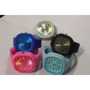Gelly Band/Rubber Band Fashion Watch, Regular Size Dial, Blink Lights 
